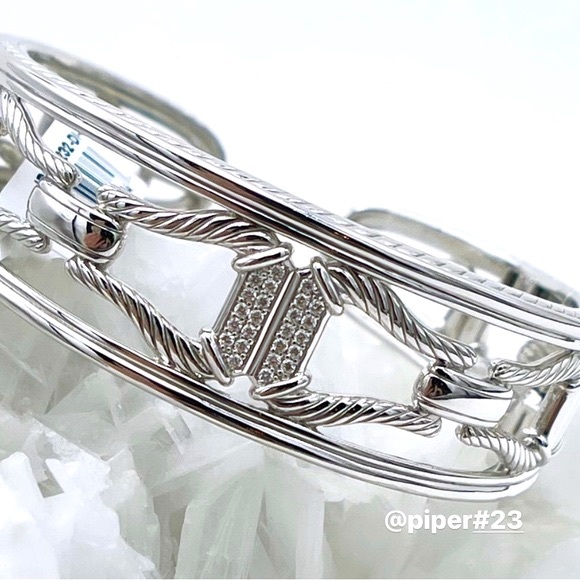 NWT Judith Ripka Fine Jewelry Diamond Vienna Cuff Bracelet 7 1/4” - Picture 7 of 16